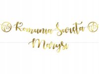 Personalizowany Baner złoty z napisem Komunia Święta Imię