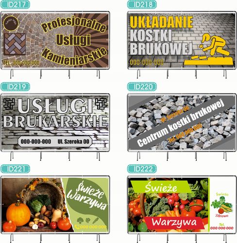 BANER REKLAMOWY 300x150 cm różne wzory projekt w cenie SPRZEDAŻ ZIEMNIAKI na Arena.pl