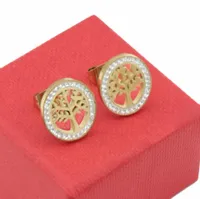 KOLCZYKI ZŁOTE STAL CHIRURGICZNA DRZEWKA SZCZĘŚCIA 13/12 mm