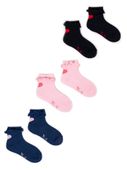Skarpety dziewczęce z bawełnianą falbanką 3PAK 20-22 YOCLUB