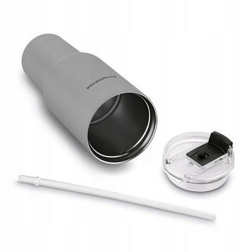 KUBEK TERMICZNY ze słomką PRÓŻNIOWY SZARY DUŻY Konighoffer Davos 1200 ml na Arena.pl