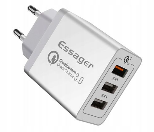 Szybka ładowarka sieciowa zasilacz 3x USB 30W QC3 na Arena.pl