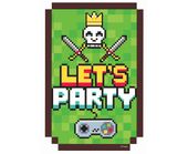 Zaproszenia urodzinowe Game On piksele Minecraft 6szt.