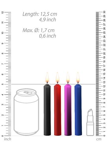 teasing wax candles 4-pack mixed colors - wielokolorowy zestaw na Arena.pl