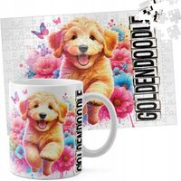 ZESTAW KUBEK + PUZZLE 110EL - PIES PSY PIESEK RASA GOLDENDOODLE