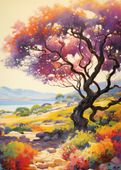 Plakat 67,5x95cm Kolorowy Zmierzch nad Doliną