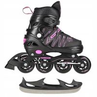 NILS ŁYŻWOROLKI 2W1 BLACK/PINK S(31-34) NH11912 ROLKI ŁYŻWY