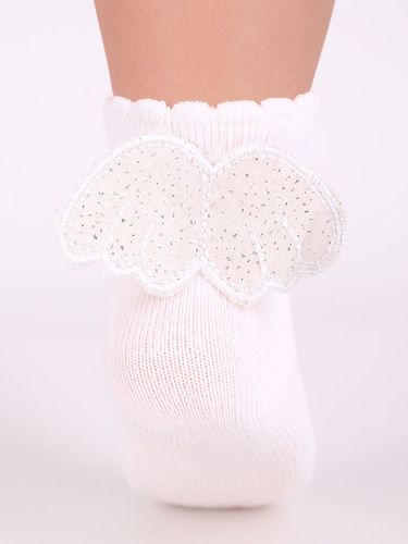 Skarpety dziewczęce bawełniane gładkie ze skrzydłami 3PAK 23-26 YOCLUB na Arena.pl