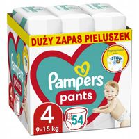 PAMPERS PANTS 4 ROZMIAR PIELUCHOMAJTKI DLA DZIECI 9-15kg MINI ZAPAS 54szt
