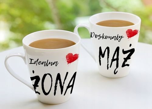PREZENT ŚLUBNY ZESTAW KUBKÓW LATTE ŻONA i MĄŻ W SKRZYNCE KOMPLET KUBKI na Arena.pl