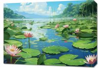 Obraz 70x50cm Sielankowy Staw Lilii