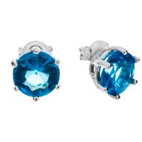 SREBRNE KOLCZYKI Z BŁĘKITNYMI CYRKONIAMI SREBRO PRÓBY 925