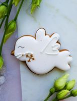 CIASTKO KOMUNIA CHRZEST DUŻY GOŁĄBEK RÓŻANIEC