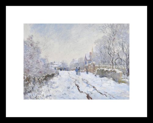 Plakat 18x13cm Snow at Argenteuil, Monet Vintage do Salonu na Arena.pl