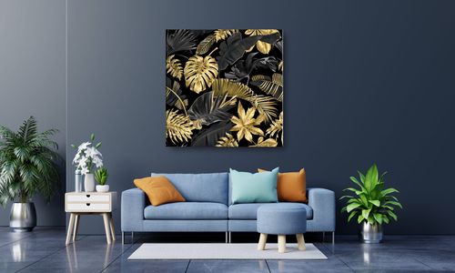 OBRAZ NA PŁÓTNIE 124 Złote liście 60x60cm na Arena.pl