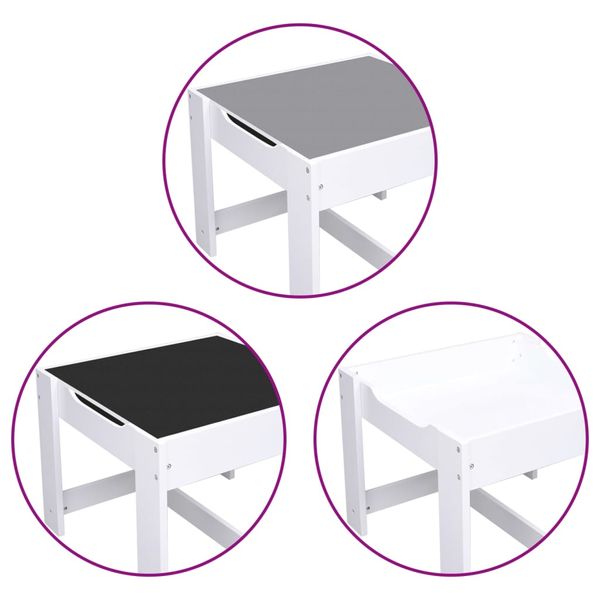 Stolik dla dzieci z 2 krzesłami, biały, MDF zdjęcie 9