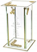 Ekskluzywny znicz szklany złoto biały PERSONALIZOWANY GRAWER dla MĘŻA