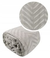 GRUBY KOC 200x220 cm CIEPŁA NARZUTA NA ŁÓŻKO DLA CIEBIE PREZENT JASNY SZARY