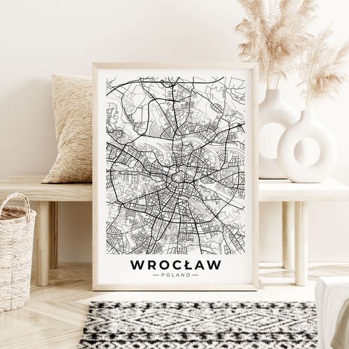 Plakat mapa Wrocław plan miasta 70x100 cm na Arena.pl