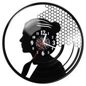 Zegar ścienny z płyty winylowej Kobieta 708.14