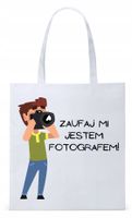 Dla Fotografa Fotografki Torba Eco Biała Shopper Z Nadrukiem Ze Zdjęciem