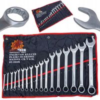 KLUCZE PŁASKIE OCZKOWE 6-36 ZESTAW Komplet Kluczy Płaskich Pokrowiec