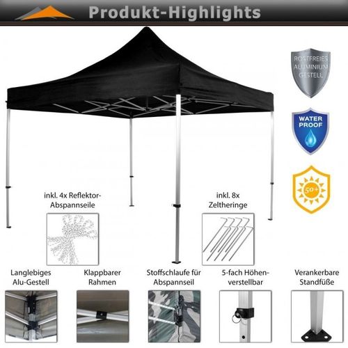INSTENT PRO Namiot ogrodowy 3 x 3 m, czarny + 4 boki na Arena.pl