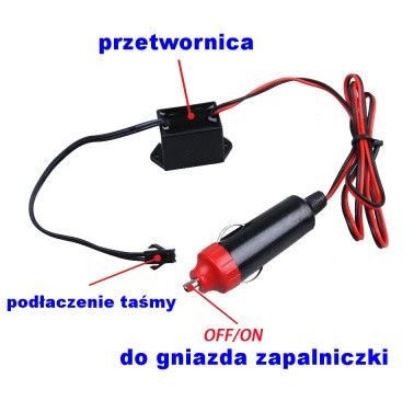 Światłowód EL WIRE Ambient Taśma LED 2m 12V Pomarańczowy na Arena.pl