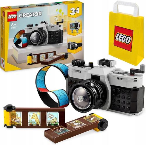 LEGO Creator 3w1 Aparat w stylu retro klocki 31147 zestaw torba na prezent na Arena.pl