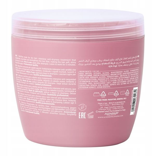 ALFAPARF SEMIdiLINO MOISTURE NUTRITIVE Maska nawilżająca włosów suchych 500 zdjęcie 4