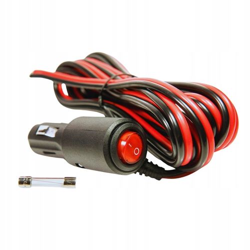 Przewód gniazda zapalniczki wtyk wtyczka kabel 3m 15A z przełącznikiem na Arena.pl
