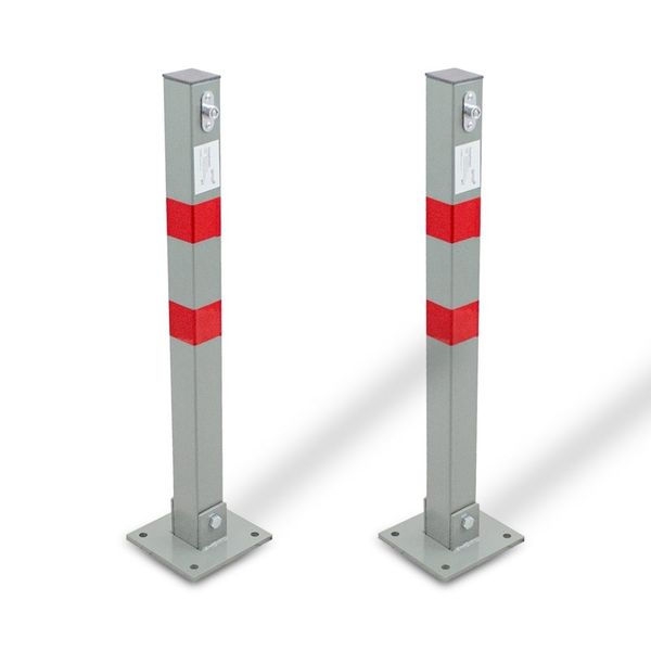17721 Blokada parkingowa słupek 65cm pojedyncza składana 2 sztuki zes zdjęcie 1