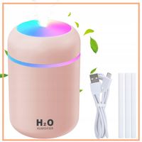 Nawilżacz Powietrza Do Biura Do Auta Aromaterapia 3w1 300ml RÓŻOWY