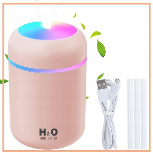 Nawilżacz Powietrza Do Biura Do Auta Aromaterapia 3w1 300ml RÓŻOWY na Arena.pl