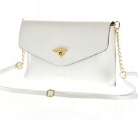 Laura Biaggi - torebka wizytowa kopertowa pszczoła biały mat JS152