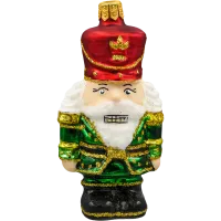 Bombka choinkowa szklana: Zielony dziadek do orzechów