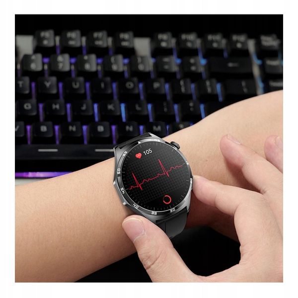 SMARTWATCH ZEGAREK MĘSKI Z EKG POMIAR CUKRU PULS CIŚNIENIE ROZMOWY MENU PL zdjęcie 11