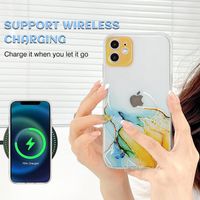 Etui iPhone 11 marmur 3D silikonowe przezroczyste pomarańczowe