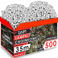 LAMPKI CHOINKOWE 500 LED ZEWNĘTRZNE WEWNĘTRZNE BIAŁE ZIMNE ŚWIĄTECZNE 35M