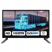 Telewizor 19 cali przenośny turystyczny TV tuner DVBT2 LED USB kabel 12V