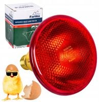 Lampa grzewcza 100W kwoka żarówka E27 CZERWONA promiennik podczerwieni