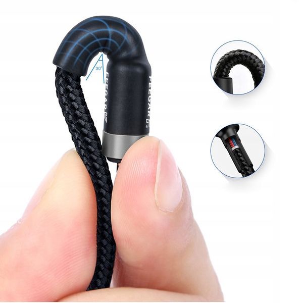 Feegar Kabel Przewód Usb Type-C Qc 3.0 5A Nylon zdjęcie 7