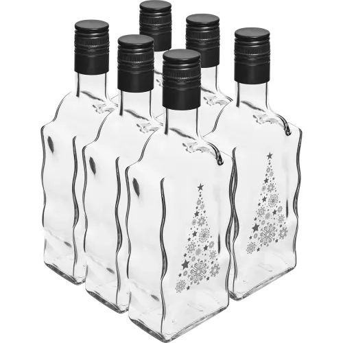 Butelka Klasztorna 0,5 L z czarną zakrętką i nadrukiem Choinka na Arena.pl