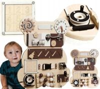 Edukacyjna Tablica sensoryczna manipulacyjna 14w1 Prezent dla dziecka