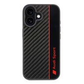 Audi Carbon Fiber Stripe iPhone 16 6.1" czarny/black hardcase