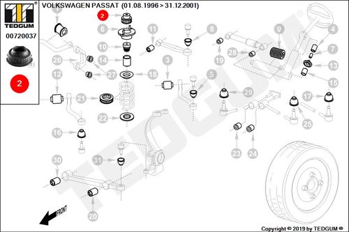 VW PASSAT ELEMENT MOCOWANIA AMORTYZATORA 96-00 na Arena.pl