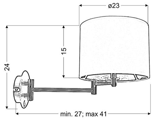 Alexia lampa kinkiet chromowy 1x40W E14 abażur czarny na Arena.pl