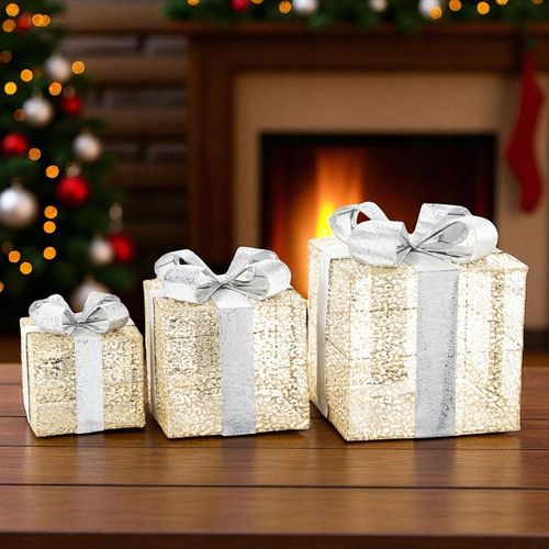 Ozdoba Prezenty zestaw 3 szt. LED Figurka świetlna świąteczna prezentowy na Arena.pl