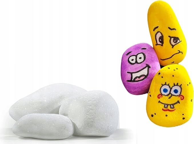 MAŁE kamienie do malowania i sklejania ogrodu białe żwir dekoracyjny ZABAWA zdjęcie 7