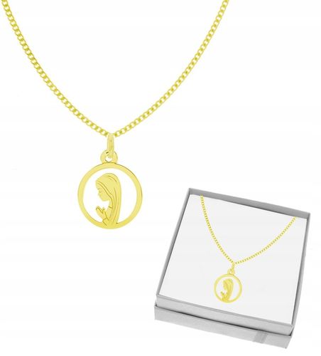 NASZYJNIK SREBRNY ZŁOCONY MEDALIK MATKA BOSKA FATIMSKA SREBRO 925 na Arena.pl